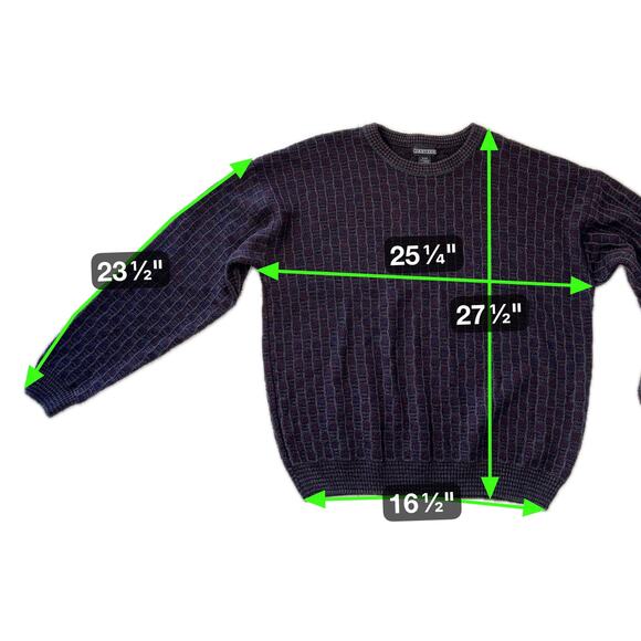 Jantzen Vintage Men's Sweater.Multicolor Geometric Wine Grey Blue S XL - Picture 7 of 7